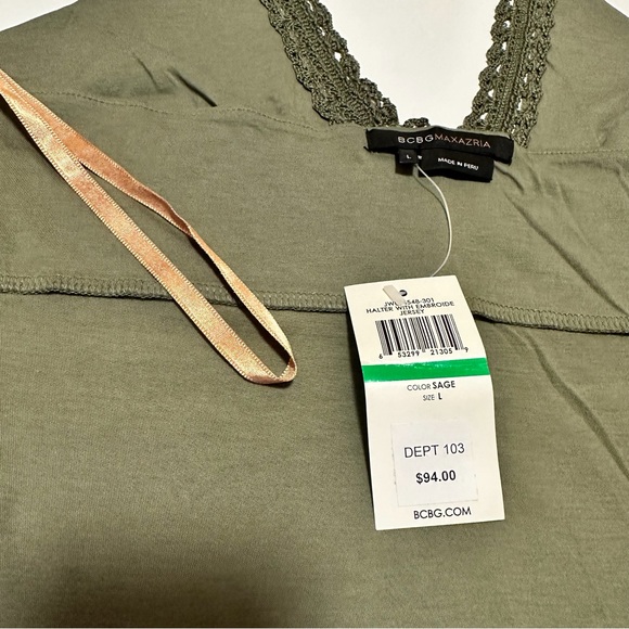 BCBG MAXAZRIA NWT Sage Halter With Embroidery SZ L - Picture 5 of 8